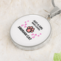 Girl Loves Siberian Cat White Circle Necklace Stainless Steel or 18k Gold 18-22-Express Your Love Gifts