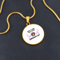 Girl loves Siberian Cat White Circle Necklace Stainless Steel or 18k Gold 18-22-Express Your Love Gifts