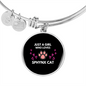 Girl Loves Sphynx Cat Bracelet Stainless Steel or 18k Gold Circle Bangle-Express Your Love Gifts