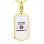 Girl Loves Sphynx Cat Keychain Stainless Steel or 18k Gold Dog Tag Keyring-Express Your Love Gifts