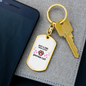 Girl Loves Sphynx Cat Keychain Stainless Steel or 18k Gold Dog Tag Keyring-Express Your Love Gifts