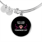 Girl Loves Tonkinese Cat Bracelet Stainless Steel or 18k Gold Circle Bangle-Express Your Love Gifts