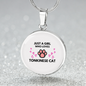 Girl Loves Tonkinese Cat White Circle Necklace Stainless Steel or 18k Gold 18-22-Express Your Love Gifts