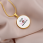 Girl Loves Tonkinese Cat White Circle Necklace Stainless Steel or 18k Gold 18-22-Express Your Love Gifts