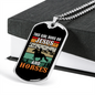 Girl on Jesus and Horses Horse Necklace Stainless Steel or 18k Gold Dog Tag 24" Chain-Express Your Love Gifts