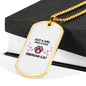 Girl Siberian Cat Necklace Stainless Steel or 18k Gold Dog Tag 24" Chain-Express Your Love Gifts