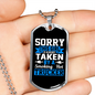 Girl Taken By A Trucker Dog Tag Stainless Steel or 18k Gold 24" Chain-Express Your Love Gifts