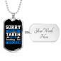 Girl Taken By A Trucker Dog Tag Stainless Steel or 18k Gold 24" Chain-Express Your Love Gifts