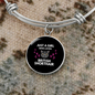 Girl Who Loves Cat Bracelet Stainless Steel or 18k Gold Circle Bangle-Express Your Love Gifts