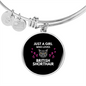 Girl Who Loves Cat Bracelet Stainless Steel or 18k Gold Circle Bangle-Express Your Love Gifts
