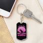 Girl Who Loves Cat Pink Keychain Stainless Steel or 18k Gold Dog Tag Keyring-Express Your Love Gifts