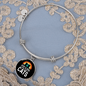 Girl Who Loves Cats Black Bracelet Stainless Steel or 18k Gold Circle Bangle-Express Your Love Gifts