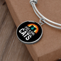 Girl Who Loves Cats Black Bracelet Stainless Steel or 18k Gold Circle Bangle-Express Your Love Gifts