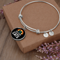 Girl Who Loves Cats Black Bracelet Stainless Steel or 18k Gold Circle Bangle-Express Your Love Gifts