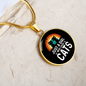 Girl Who Loves Cats Black Circle Necklace Stainless Steel or 18k Gold 18-22"-Express Your Love Gifts