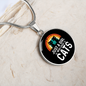 Girl Who Loves Cats Black Circle Necklace Stainless Steel or 18k Gold 18-22"-Express Your Love Gifts
