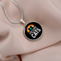 Girl Who Loves Cats Black Circle Necklace Stainless Steel or 18k Gold 18-22"-Express Your Love Gifts