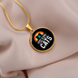 Girl Who Loves Cats Black Circle Necklace Stainless Steel or 18k Gold 18-22"-Express Your Love Gifts
