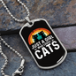 Girl Who Loves Cats Black Necklace Stainless Steel or 18k Gold Dog Tag 24" Chain-Express Your Love Gifts