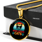 Girl Who Loves Cats Circle Necklace Stainless Steel or 18k Gold 18-22"-Express Your Love Gifts