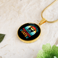 Girl Who Loves Cats Circle Necklace Stainless Steel or 18k Gold 18-22"-Express Your Love Gifts