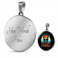 Girl Who Loves Cats Circle Necklace Stainless Steel or 18k Gold 18-22"-Express Your Love Gifts