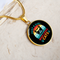 Girl Who Loves Cats Circle Necklace Stainless Steel or 18k Gold 18-22"-Express Your Love Gifts