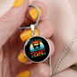 Girl Who Loves Cats Circle Necklace Stainless Steel or 18k Gold 18-22"-Express Your Love Gifts
