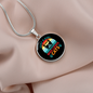 Girl Who Loves Cats Circle Necklace Stainless Steel or 18k Gold 18-22"-Express Your Love Gifts