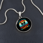 Girl Who Loves Cats Circle Necklace Stainless Steel or 18k Gold 18-22"-Express Your Love Gifts