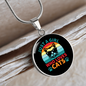 Girl Who Loves Cats Circle Necklace Stainless Steel or 18k Gold 18-22"-Express Your Love Gifts