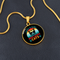 Girl Who Loves Cats Circle Necklace Stainless Steel or 18k Gold 18-22"-Express Your Love Gifts