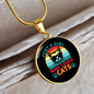 Girl Who Loves Cats Circle Necklace Stainless Steel or 18k Gold 18-22"-Express Your Love Gifts