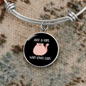 Girl Who Loves Cute Cats Bracelet Stainless Steel or 18k Gold Circle Bangle-Express Your Love Gifts