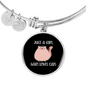 Girl Who Loves Cute Cats Bracelet Stainless Steel or 18k Gold Circle Bangle-Express Your Love Gifts