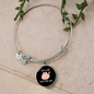 Girl Who Loves Cute Cats Bracelet Stainless Steel or 18k Gold Circle Bangle-Express Your Love Gifts