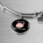 Girl Who Loves Cute Cats Bracelet Stainless Steel or 18k Gold Circle Bangle-Express Your Love Gifts