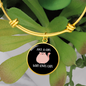 Girl Who Loves Cute Cats Bracelet Stainless Steel or 18k Gold Circle Bangle-Express Your Love Gifts
