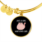 Girl Who Loves Cute Cats Bracelet Stainless Steel or 18k Gold Circle Bangle-Express Your Love Gifts