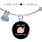 Girl Who Loves Cute Cats Bracelet Stainless Steel or 18k Gold Circle Bangle-Express Your Love Gifts