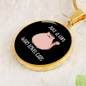 Girl Who Loves Cute Cats Circle Necklace Stainless Steel or 18k Gold 18-22"-Express Your Love Gifts