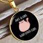 Girl Who Loves Cute Cats Circle Necklace Stainless Steel or 18k Gold 18-22"-Express Your Love Gifts