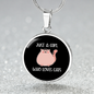 Girl Who Loves Cute Cats Circle Necklace Stainless Steel or 18k Gold 18-22"-Express Your Love Gifts