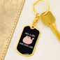 Girl Who Loves Cute Cats Keychain Stainless Steel or 18k Gold Dog Tag Keyring-Express Your Love Gifts