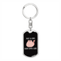 Girl Who Loves Cute Cats Keychain Stainless Steel or 18k Gold Dog Tag Keyring-Express Your Love Gifts