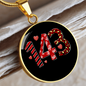 Girlfriend Gift 143 I Love You Circle Necklace Stainless Steel or 18k Gold 18-22-Express Your Love Gifts