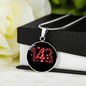 Girlfriend Gift 143 I Love You Circle Necklace Stainless Steel or 18k Gold 18-22-Express Your Love Gifts