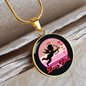 Girlfriend Gift Cupid Love Vibes Circle Necklace Stainless Steel or 18k Gold 18-22-Express Your Love Gifts