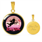 Girlfriend Gift Cupid Love Vibes Circle Necklace Stainless Steel or 18k Gold 18-22-Express Your Love Gifts