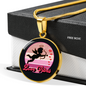 Girlfriend Gift Cupid Love Vibes Circle Necklace Stainless Steel or 18k Gold 18-22-Express Your Love Gifts